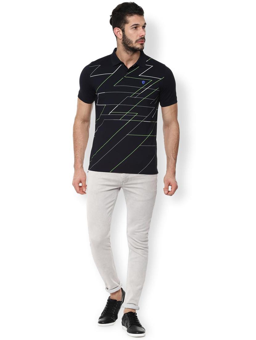 navy blue printed polo t-shirt - 16836557 - Zoom Image - 3