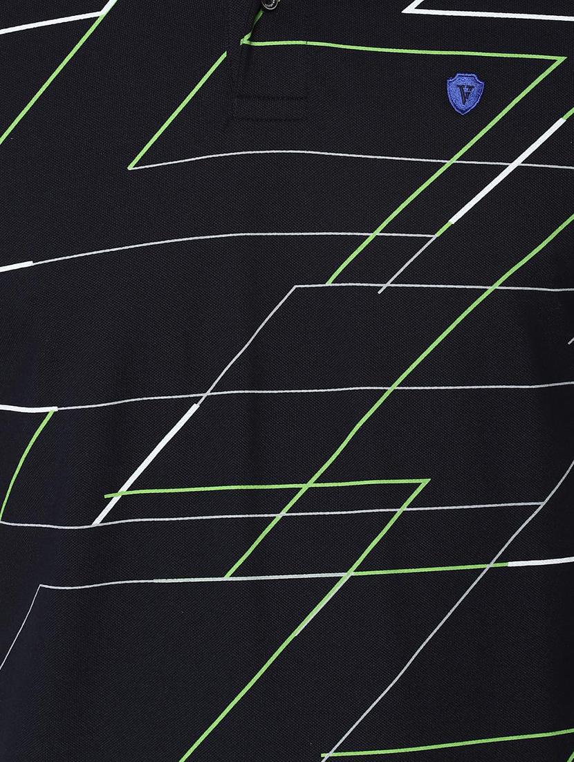 navy blue printed polo t-shirt - 16836557 - Zoom Image - 4