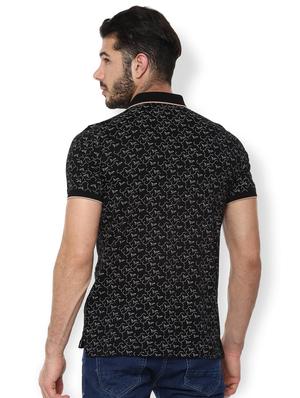 black printed polo t-shirt - 16836593 - Standard Image - 2