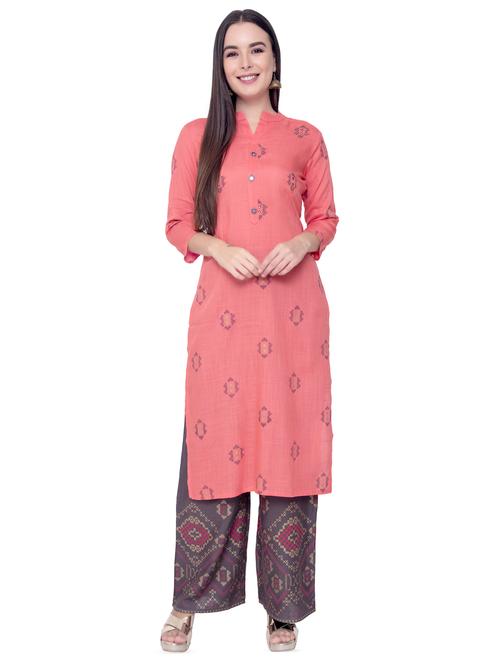 printed kurta palazzo set - 16836657 - Very Small Image - 1