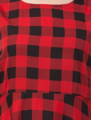 round neck checkered maxi dress - 16836666 - Standard Image - 4