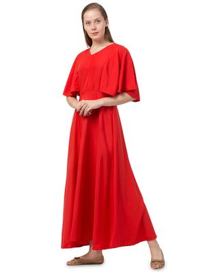 cape sleeves maxi dress - 16836667 - Standard Image - 2