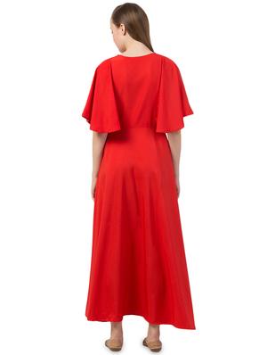cape sleeves maxi dress - 16836667 - Standard Image - 3