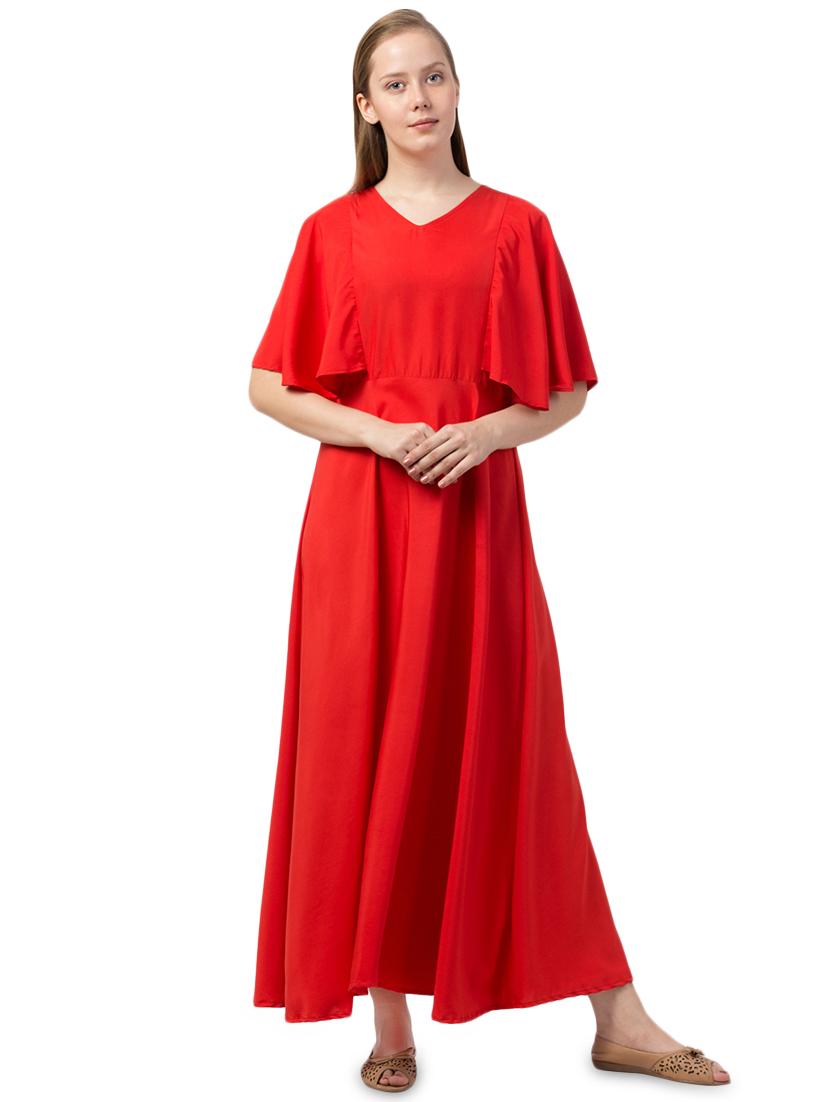 cape sleeves maxi dress - 16836667 - Zoom Image - 1