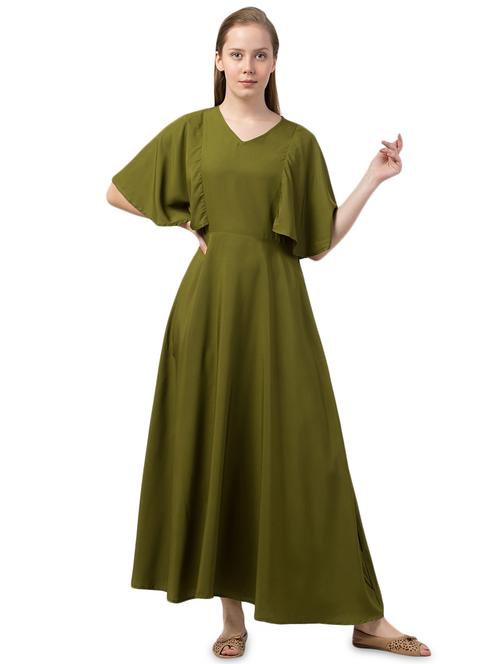 cape sleeves maxi dress - 16836672 - Standard Image - 1