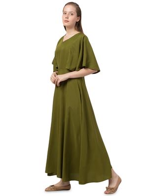 cape sleeves maxi dress - 16836672 - Standard Image - 2