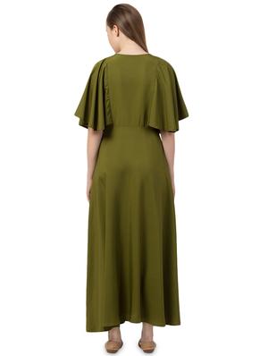 cape sleeves maxi dress - 16836672 - Standard Image - 3