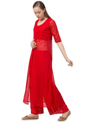 self design high-slit kurta - 16836680 - Standard Image - 2