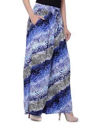 high rise printed flared palazzo - 16837169 - Standard Image - 2