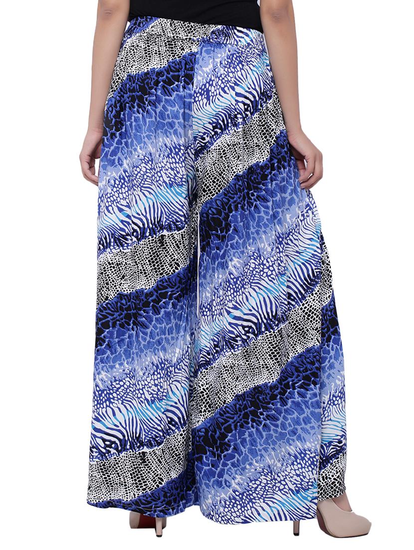 high rise printed flared palazzo - 16837169 - Zoom Image - 3