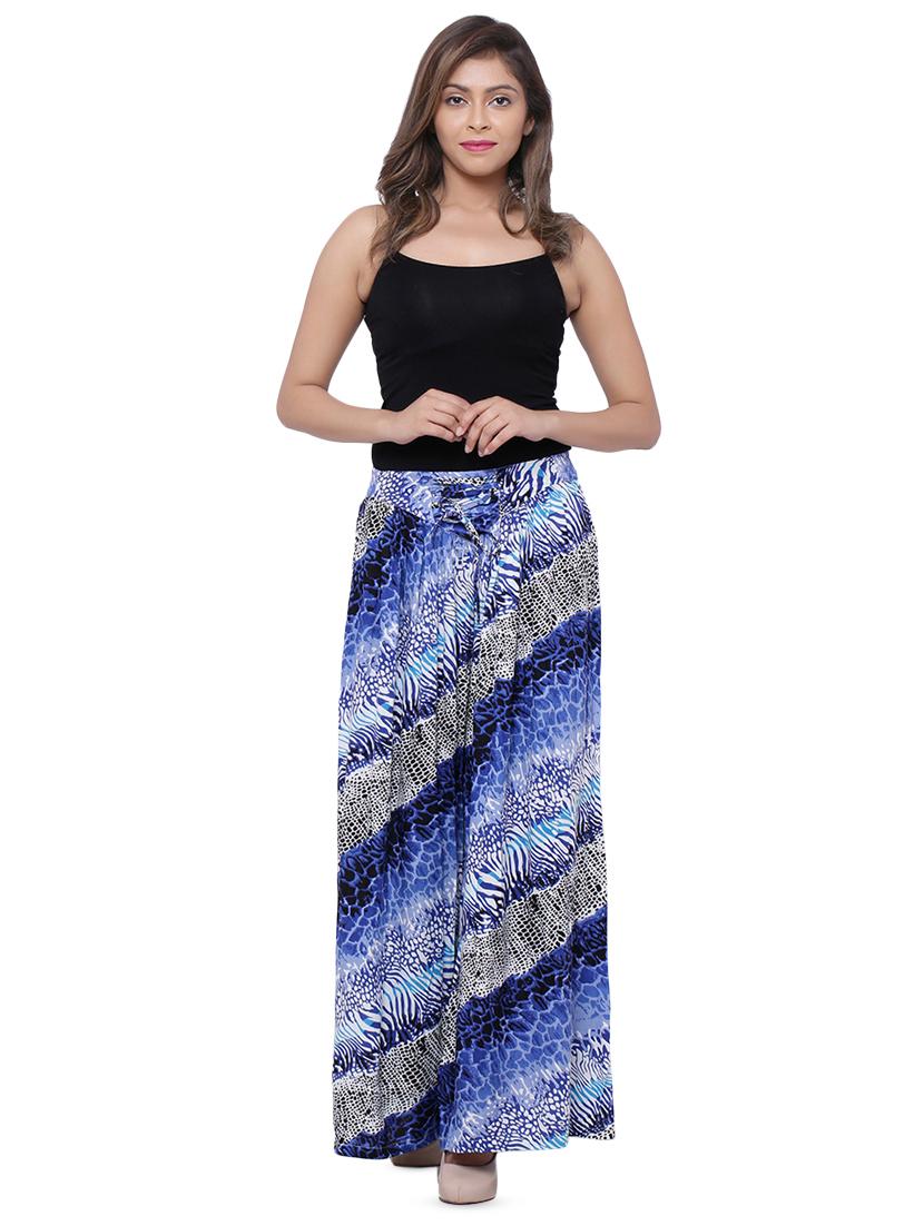 high rise printed flared palazzo - 16837169 - Zoom Image - 4