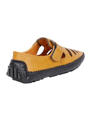 tan leatherette slip on sandals - 16837198 - Standard Image - 3