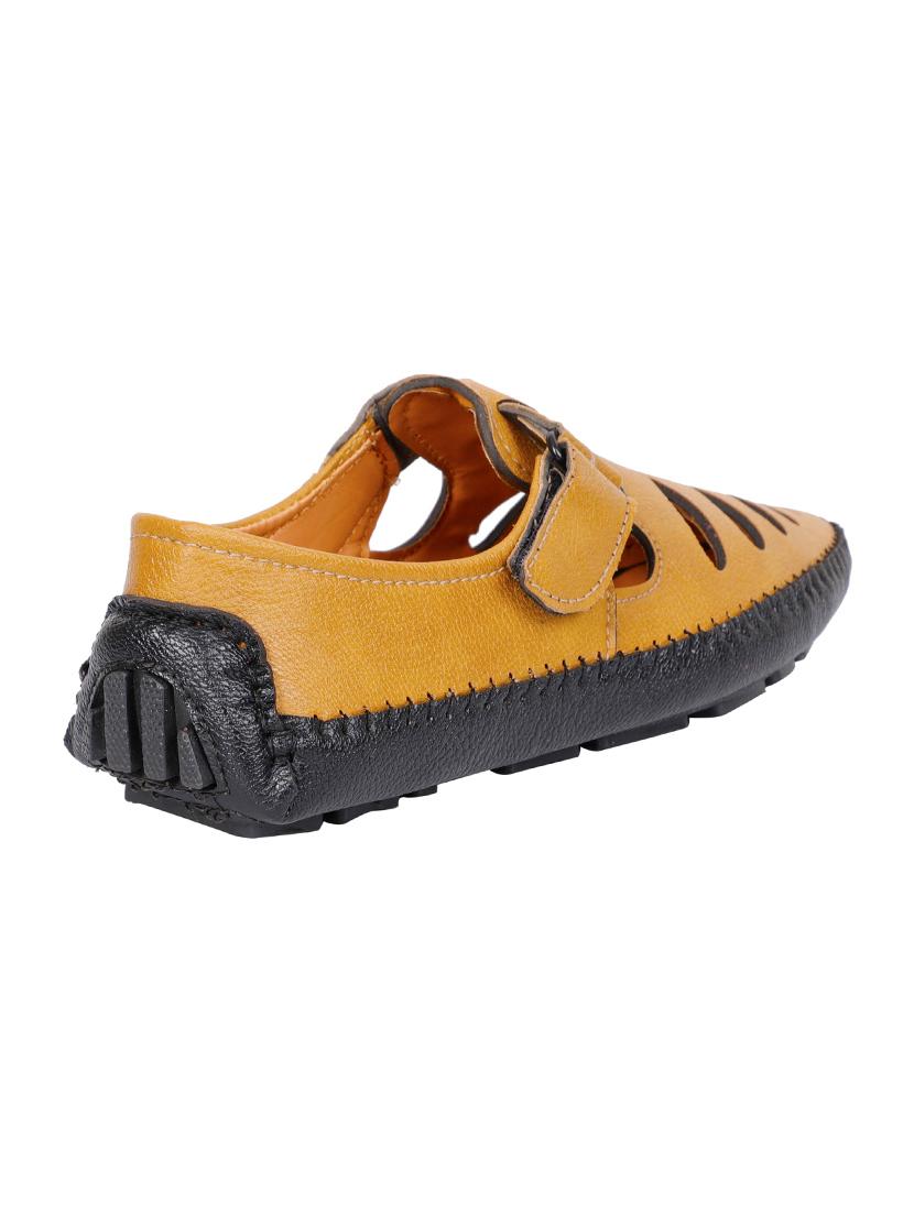 tan leatherette slip on sandals - 16837198 - Zoom Image - 3