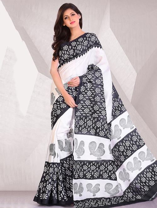 floral printed saree with blouse - 16837234 - Standard Image - 1