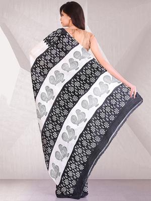 floral printed saree with blouse - 16837234 - Standard Image - 2