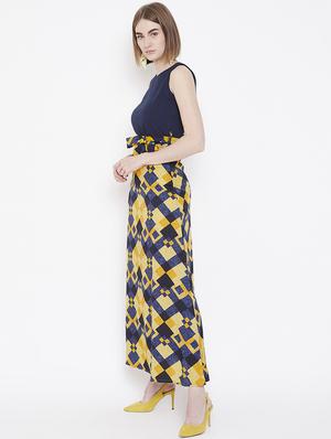 tie front color block maxi dress - 16837351 - Standard Image - 2