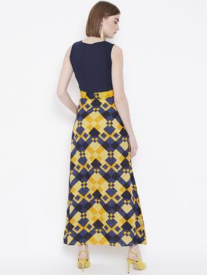 tie front color block maxi dress - 16837351 - Standard Image - 3