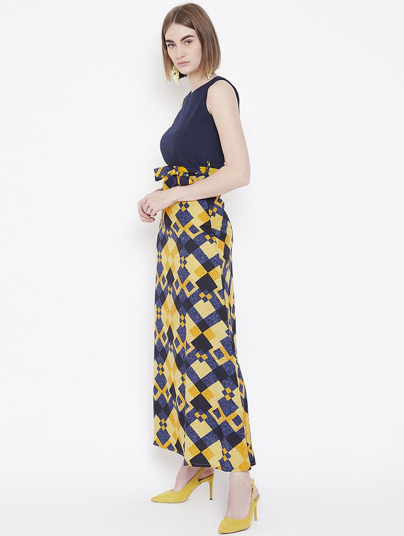 tie front color block maxi dress - 16837351 - Zoom Image - 2