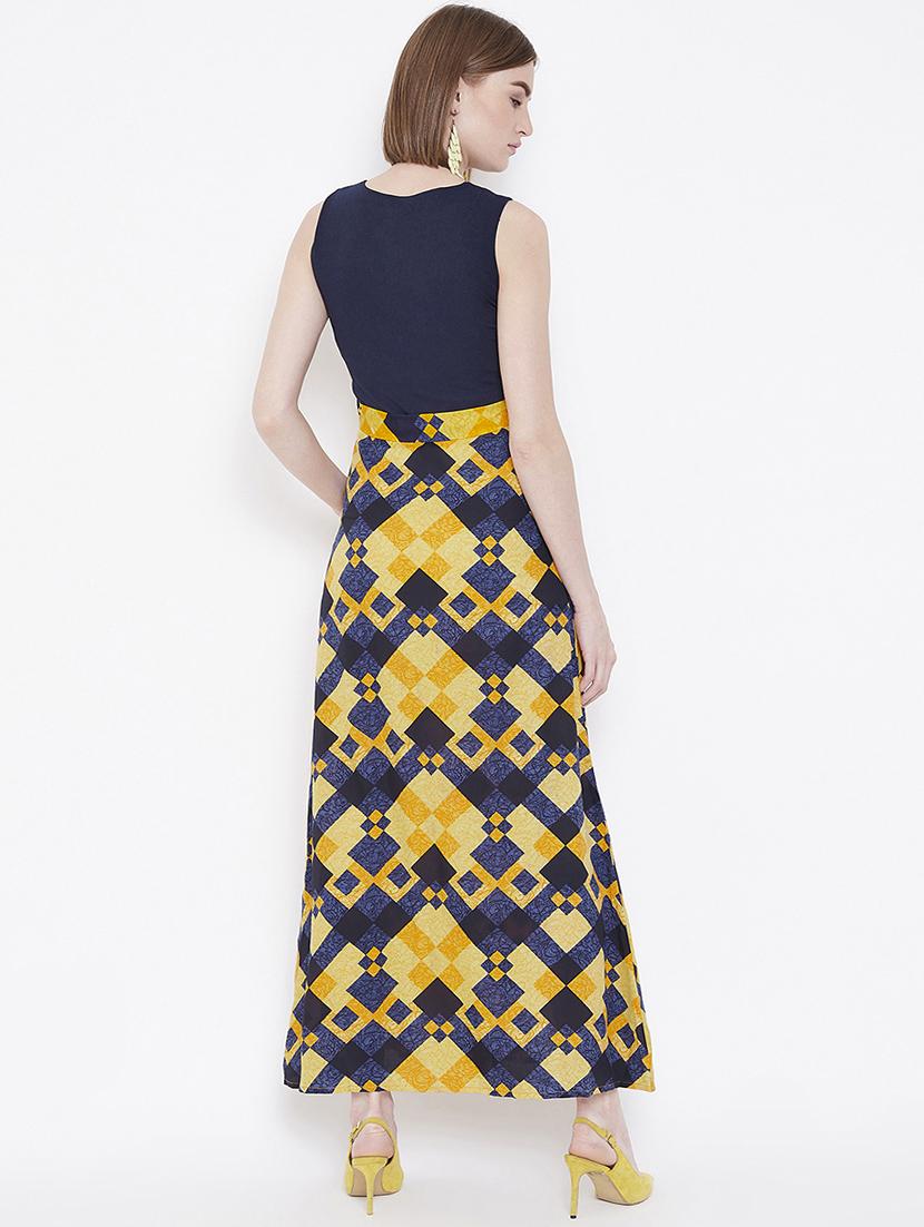 tie front color block maxi dress - 16837351 - Zoom Image - 3