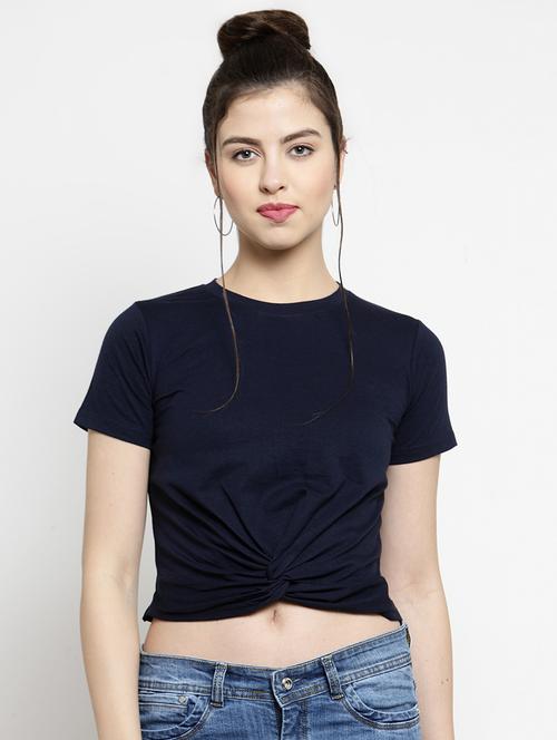 twist detail crop top - 16837406 - Standard Image - 1