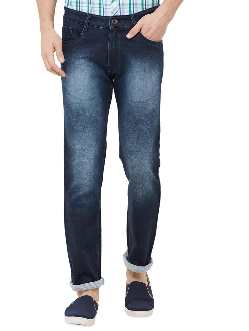 navy blue heavy washed denim jeans - 16837473 - Zoom Image - 1