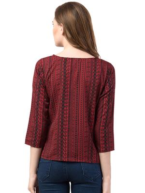 round neck aztec top - 16837483 - Standard Image - 3