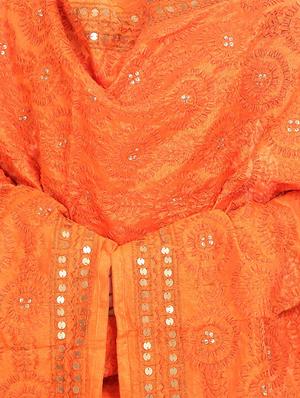 tonal embroidered phulkari dupatta - 16837523 - Standard Image - 2