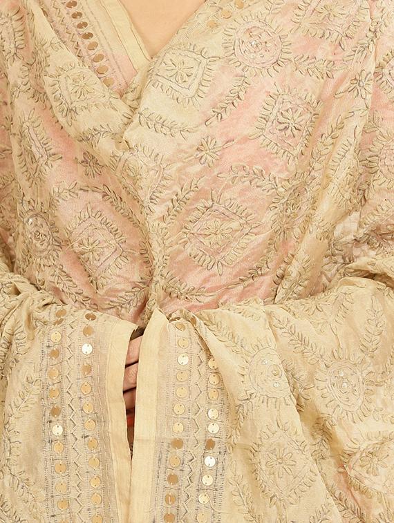 tonal embroidered phulkari dupatta - 16837527 - Zoom Image - 2