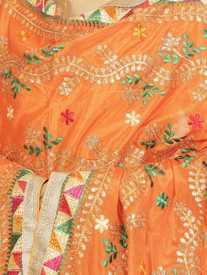 bordered phulkari dupatta - 16837576 - Standard Image - 2