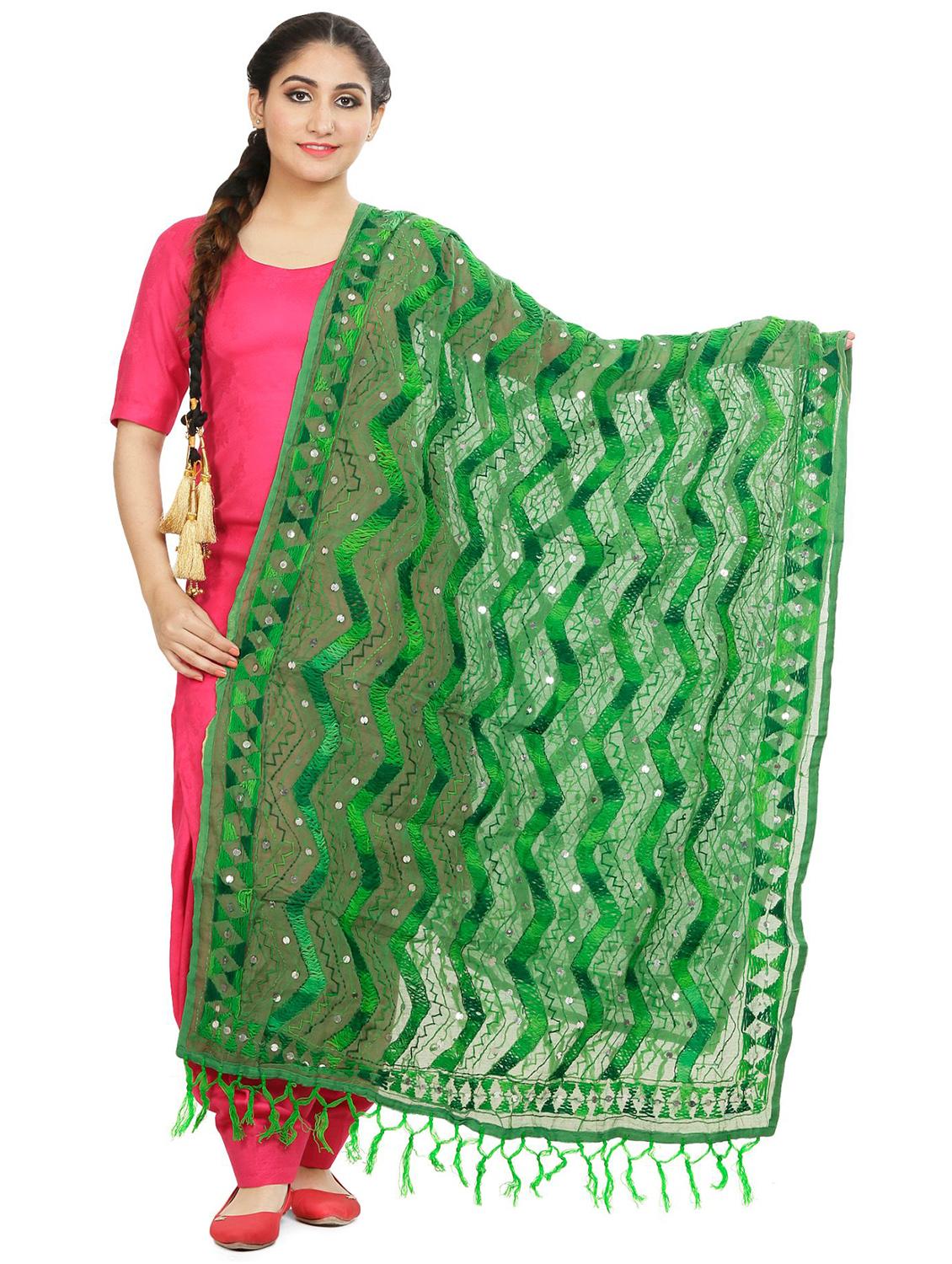 tonal phulkari dupatta - 16837591 - Zoom Image - 1