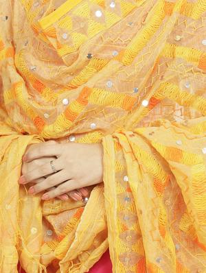 self design phulkari dupatta - 16837593 - Standard Image - 2