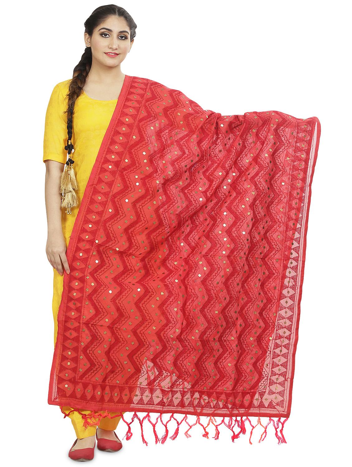 solid phulkari dupatta - 16837594 - Zoom Image - 1