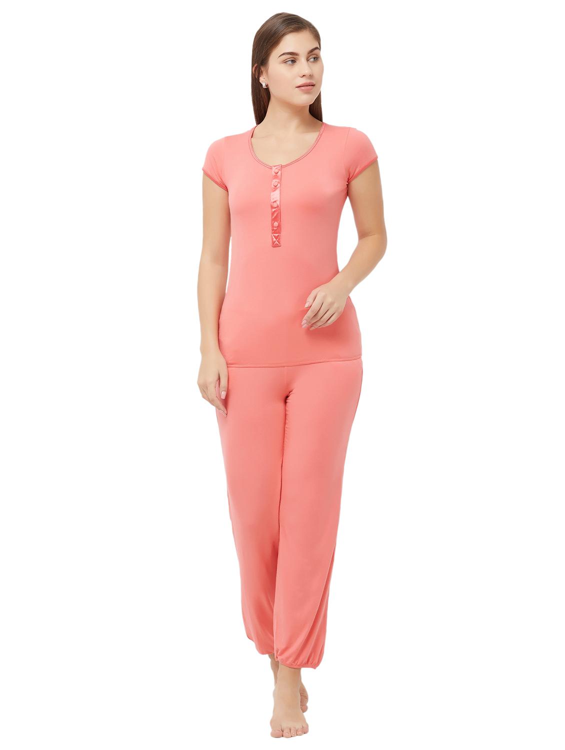 round neck tee and pajama set - 16837602 - Zoom Image - 1