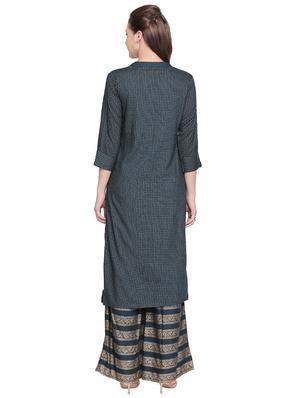 embroidered kurta palazzo set - 16837741 - Standard Image - 3
