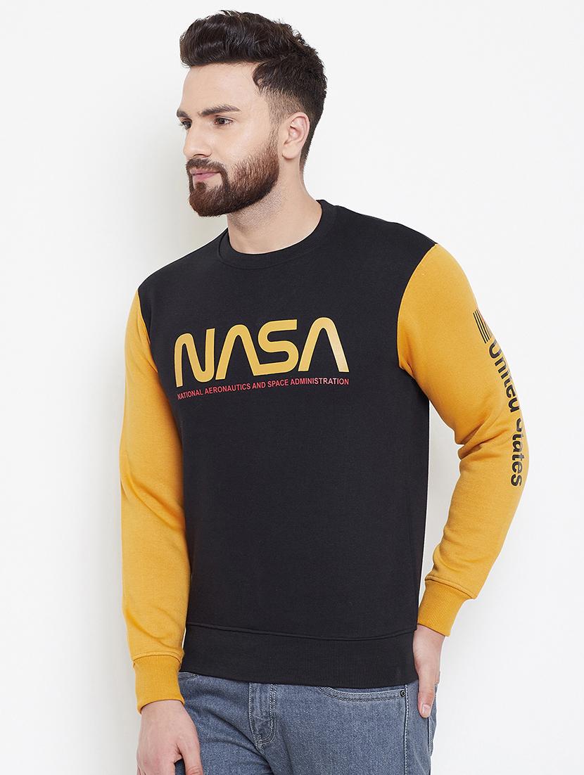 black fleece printed sweatshirt - 16837847 - Zoom Image - 2