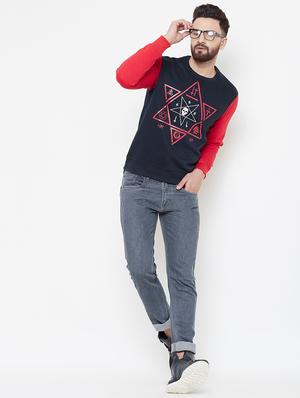 navy blue fleece chest print sweatshirt - 16837848 - Standard Image - 4