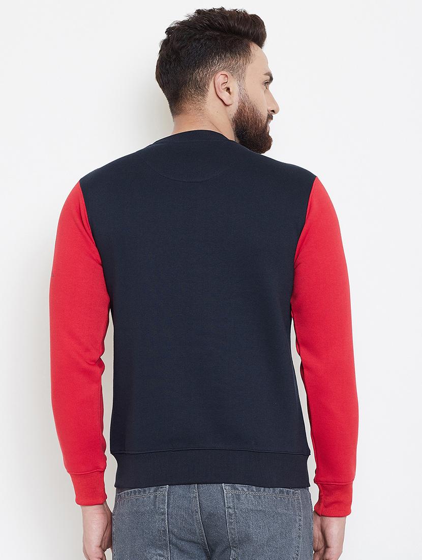 navy blue fleece chest print sweatshirt - 16837848 - Zoom Image - 3