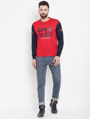 red fleece chest print sweatshirt - 16837849 - Standard Image - 4
