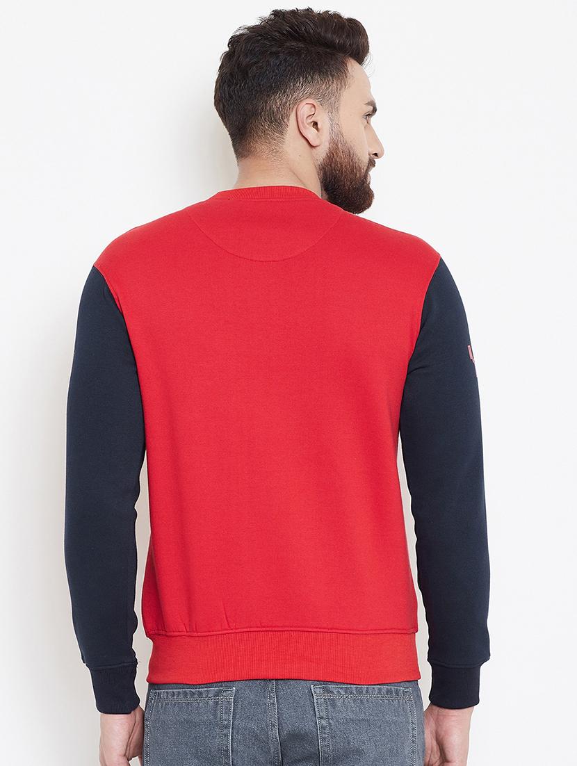 red fleece chest print sweatshirt - 16837849 - Zoom Image - 3