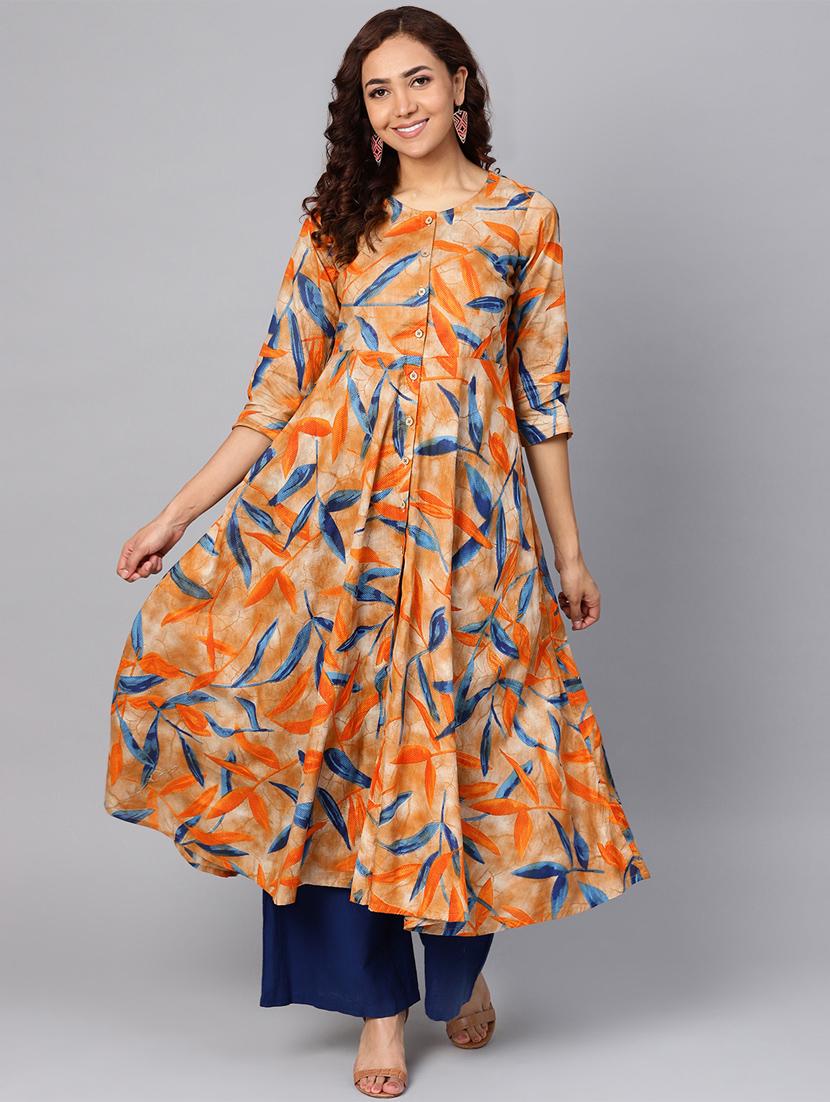 printed kurta palazzo set - 16838016 - Zoom Image - 1