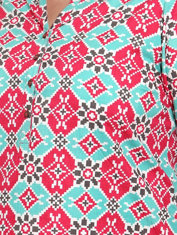 printed straight kurta - 16838065 - Zoom Image - 4