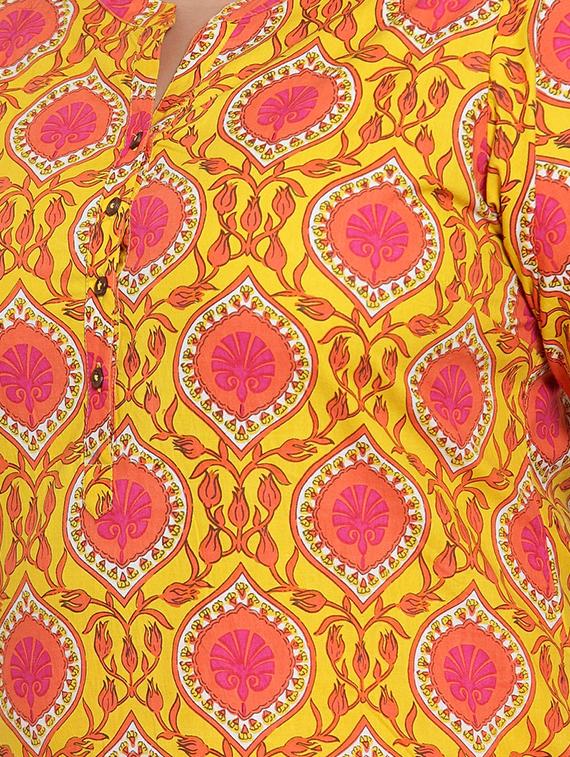printed straight kurta - 16838066 - Zoom Image - 4