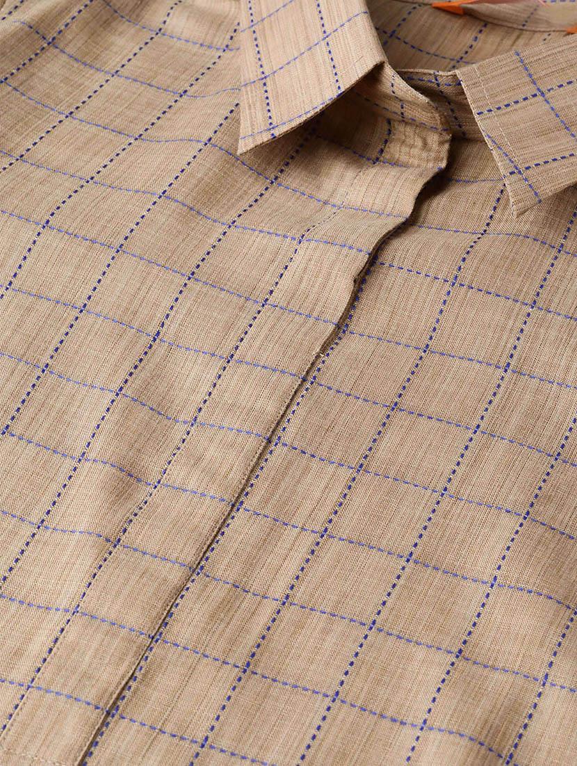 checkered straight kurta - 16838106 - Zoom Image - 4