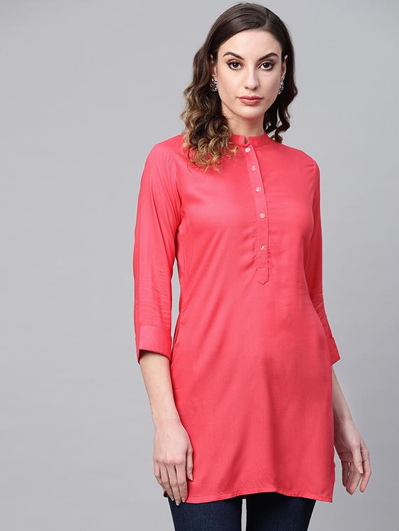 solid straight kurta - 16838107 - Zoom Image - 1
