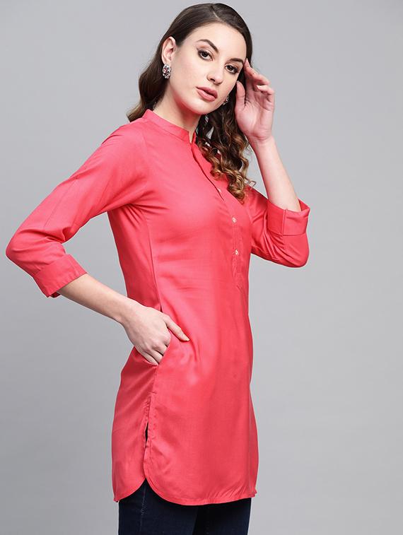 solid straight kurta - 16838107 - Zoom Image - 2