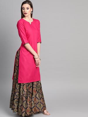 solid kurta skirt set - 16838117 - Standard Image - 2
