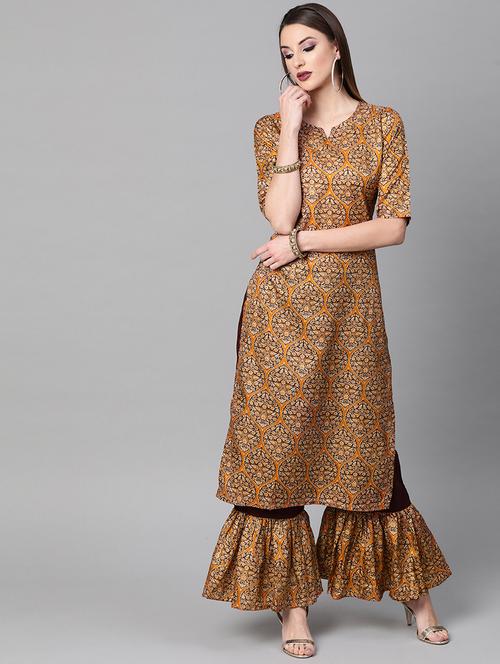 printed kurta sharara set - 16838119 - Standard Image - 1