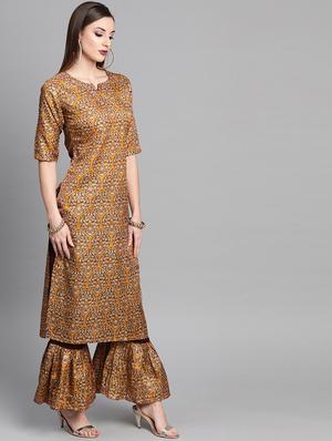 printed kurta sharara set - 16838119 - Standard Image - 2