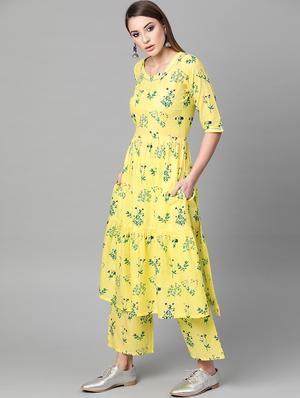 floral kurta palazzo set - 16838121 - Standard Image - 2