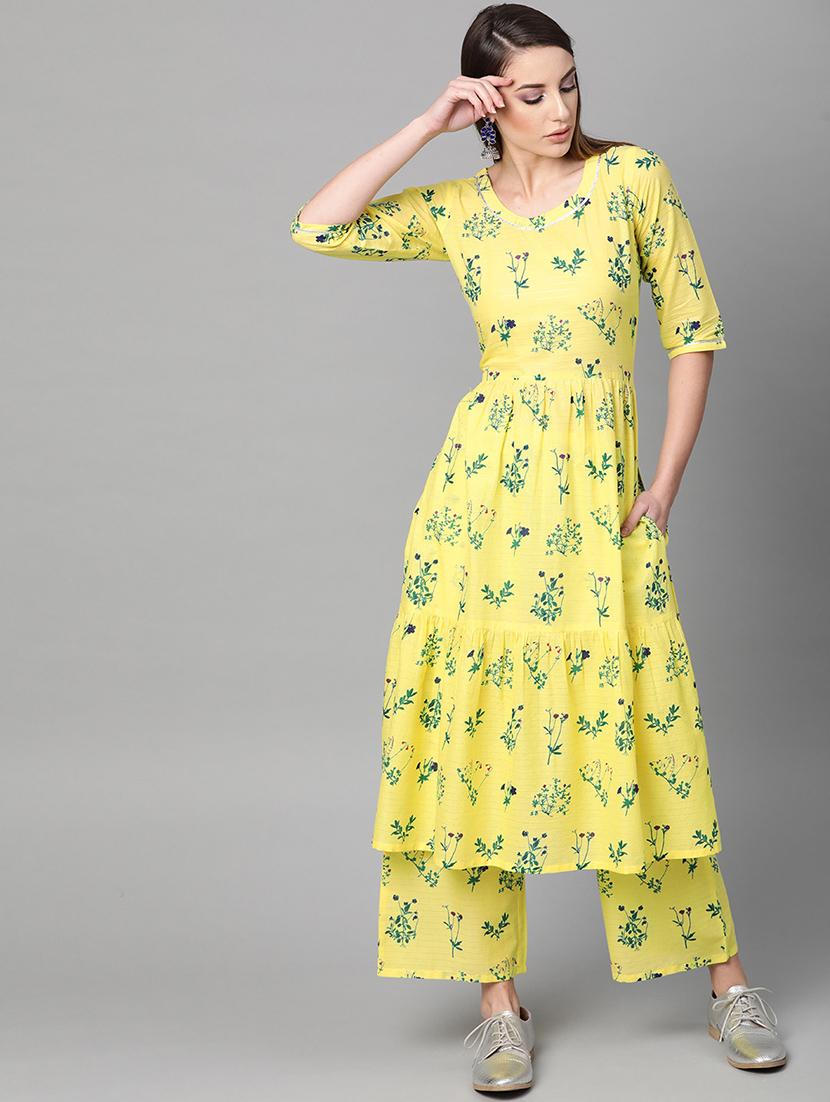 floral kurta palazzo set - 16838121 - Zoom Image - 1